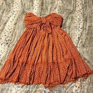 Strapless Peach Mini Sundress